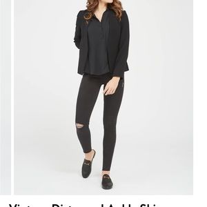 NWT Spanx vintage distressed ankle skinny size small in black